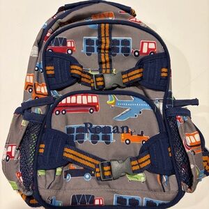 PBK mini backpack - monogrammed ‘Ronan' Blue and Orange Vehicles
